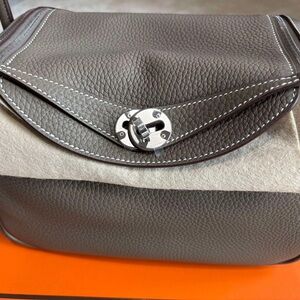 Hermes Gray Leather Bag